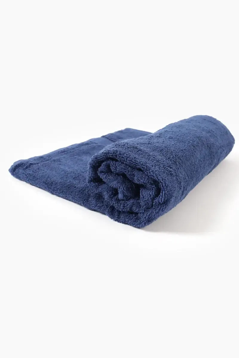 Turkish Cotton Bath Towel, 1 Pc - 75 x 150 Cm (Navy Blue) (Leaf Dew)