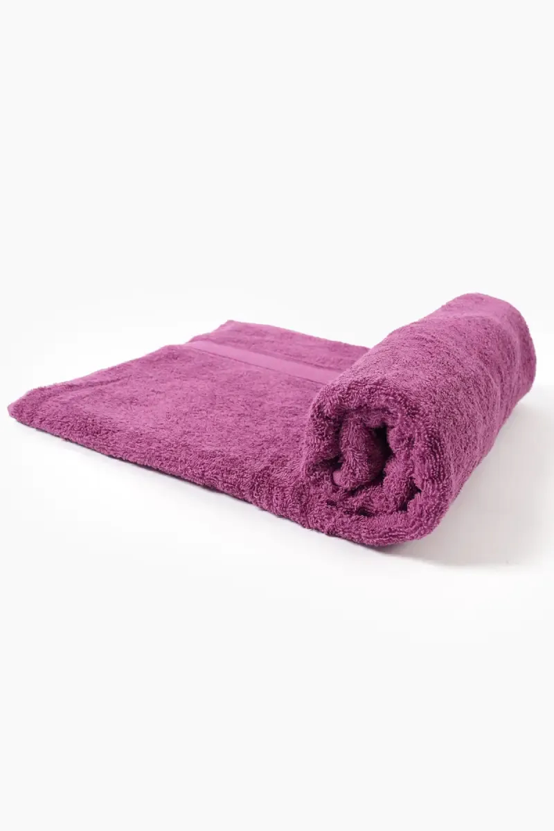 Turkish Cotton Bath Towel, 1 Pc - 75 x 150 Cm (Purple) (Leaf Dew)
