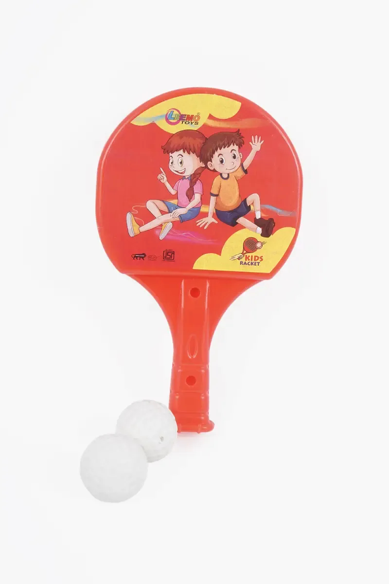 Leemo Table Tennis Play Kit for Kids (2 * Ball & 2 * Bat) - Red