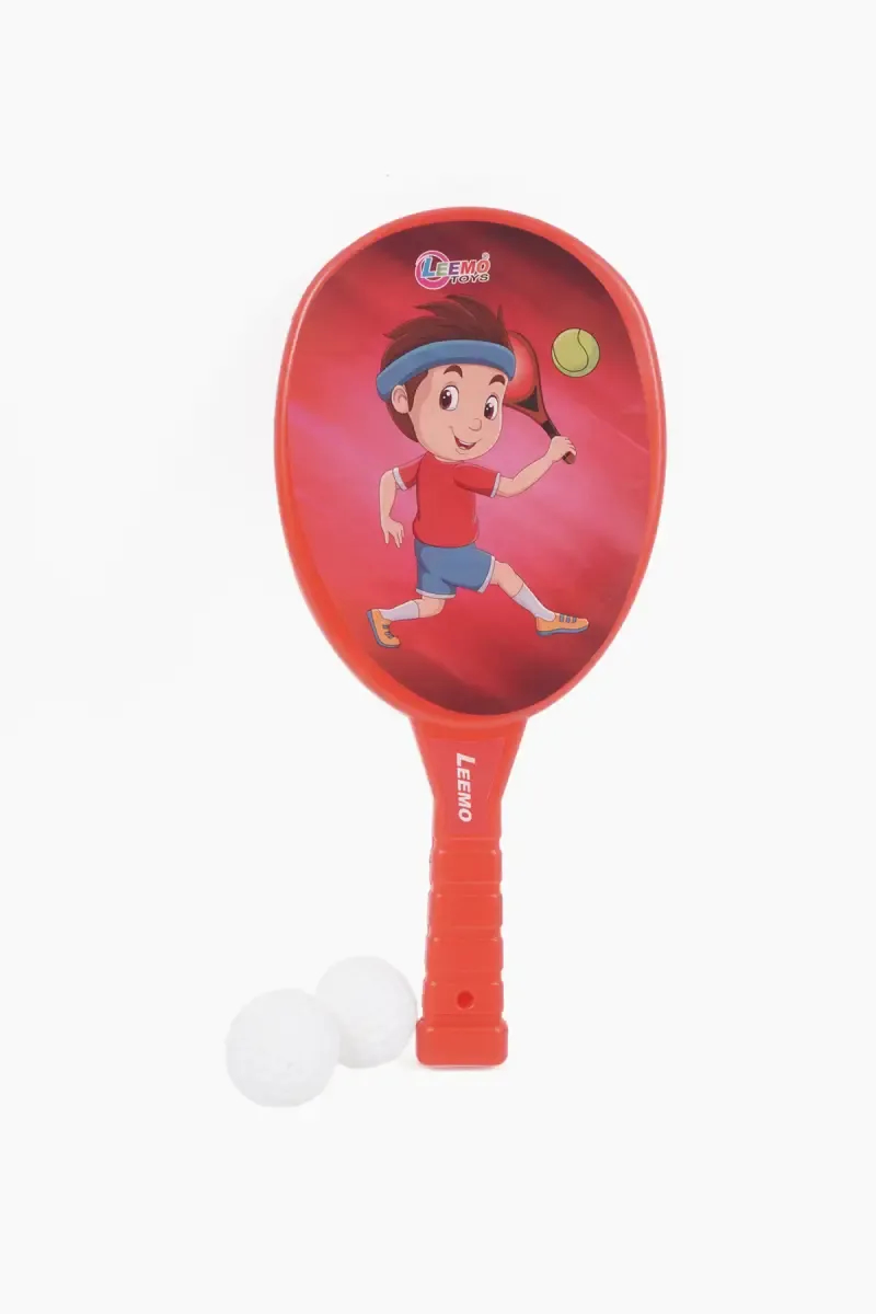 Table Tennis Play Kit For Kids (2 X Ball & 2 X Bat) - Red