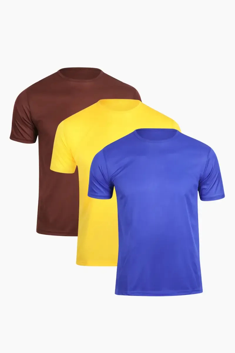 Men's Pack of 3 Solid Round Neck T-shirt 