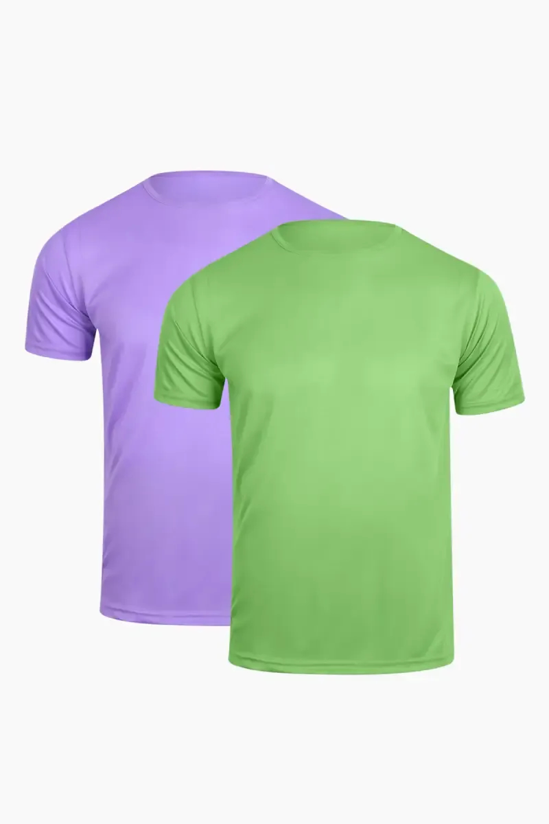 Men's Pack of 2 Solid Round Neck T-shirt 