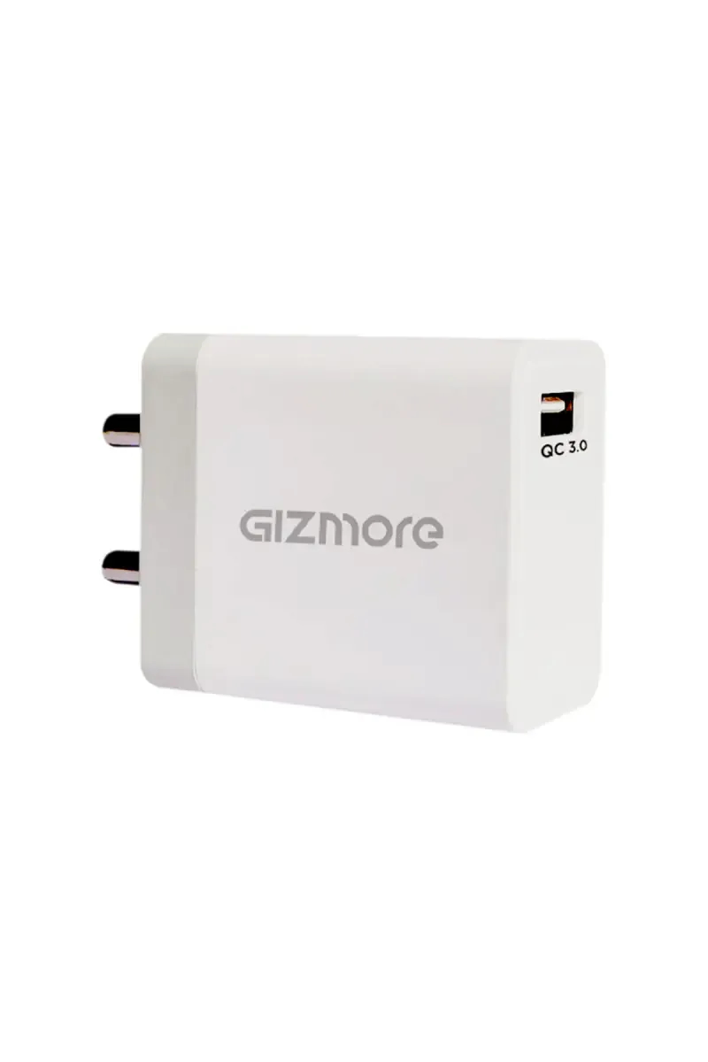 Gizmore PA612 18 W USB Single Port Charger Adapter with Quick Charge 3.0 Fast Charging (White)