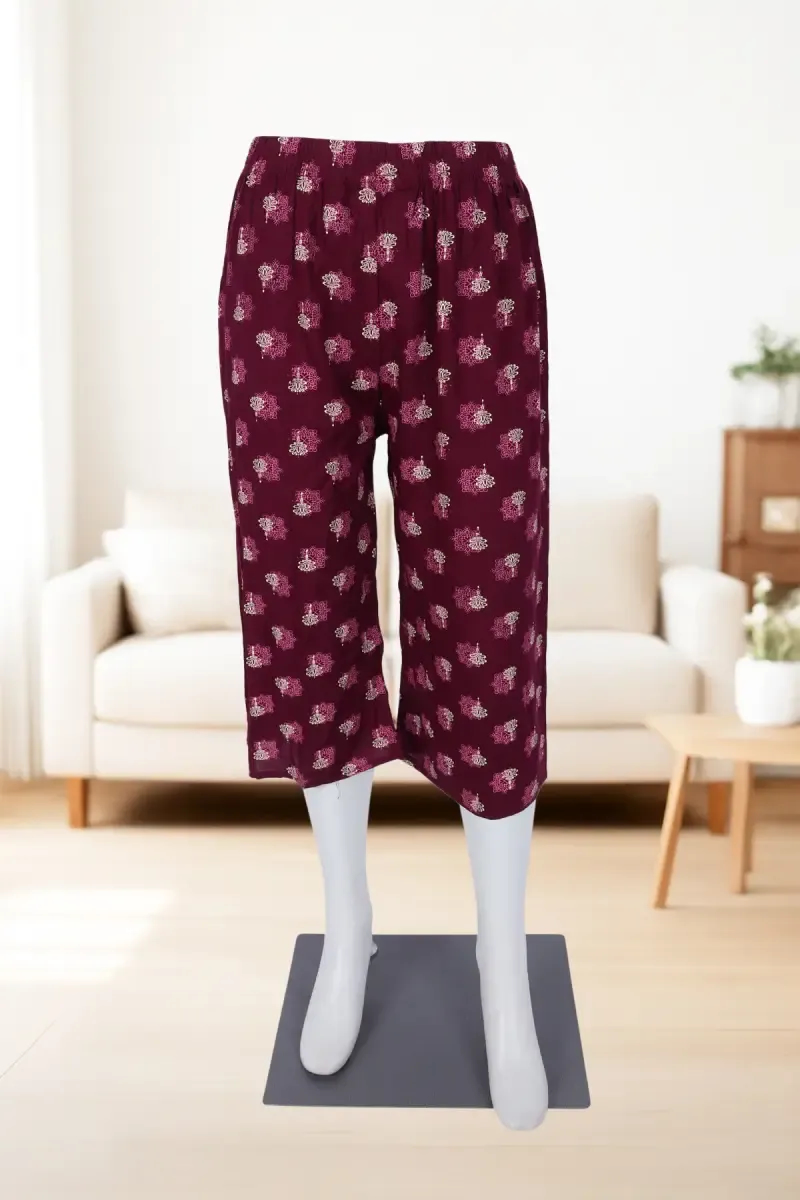 Cotton Blend Floral Printed Capri for Women