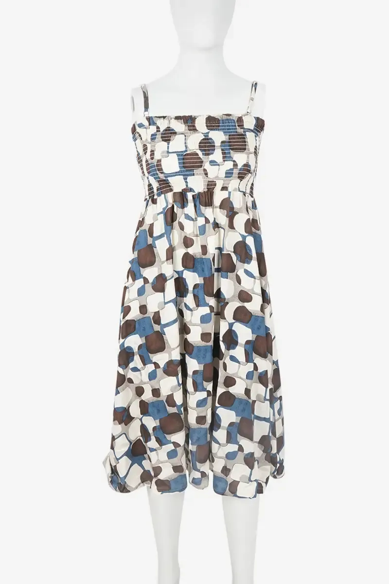 Cotton Blend Printed Fit & Flare dress for Women