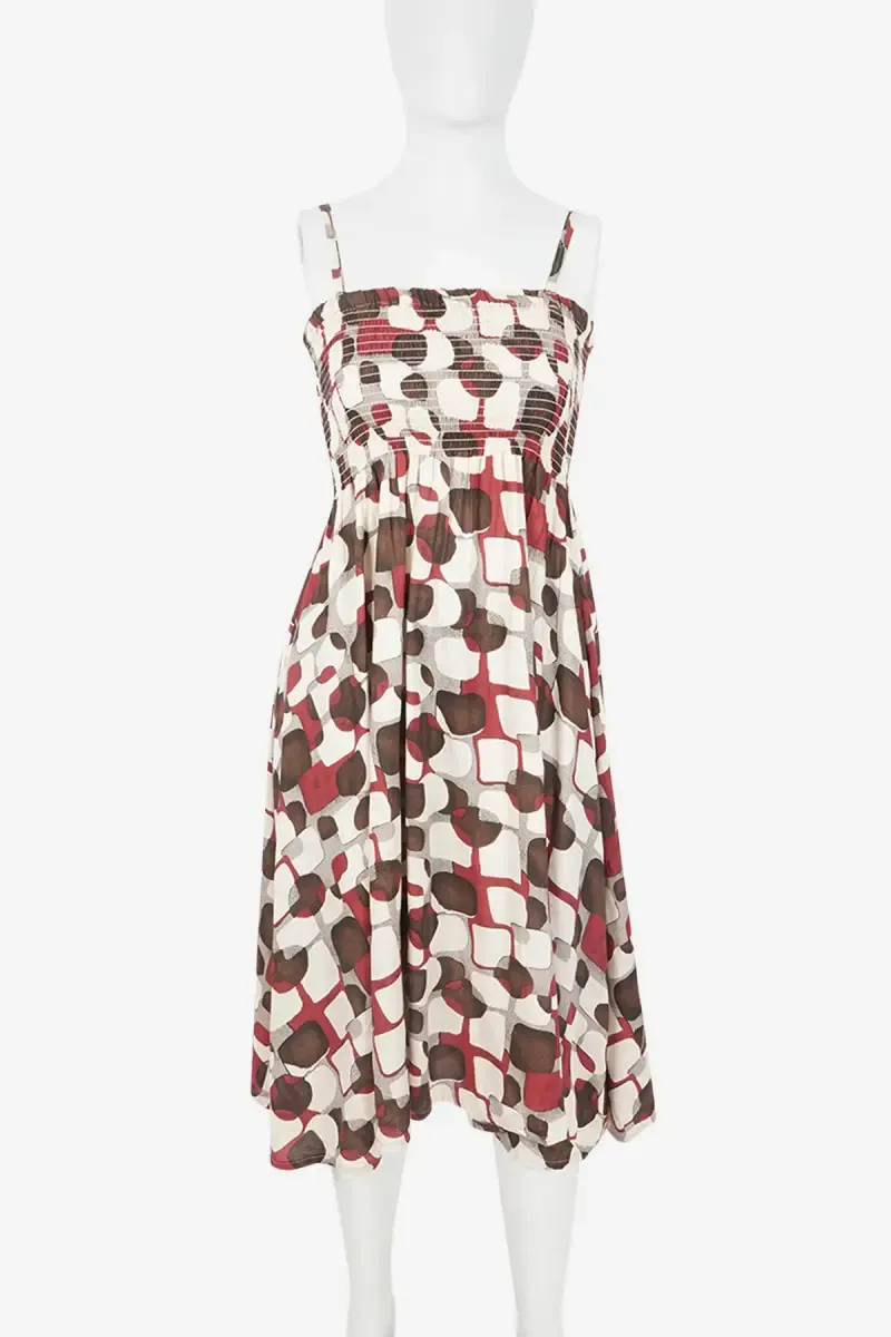 Cotton Blend Printed Fit & Flare dress for Women