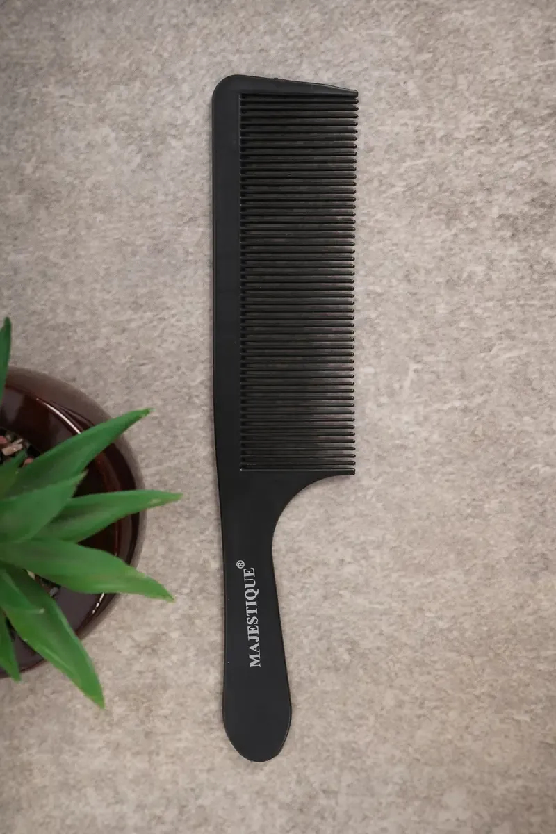 Majestique Extra-Wide Flat Hair Comb (Black) - Pack of 1
