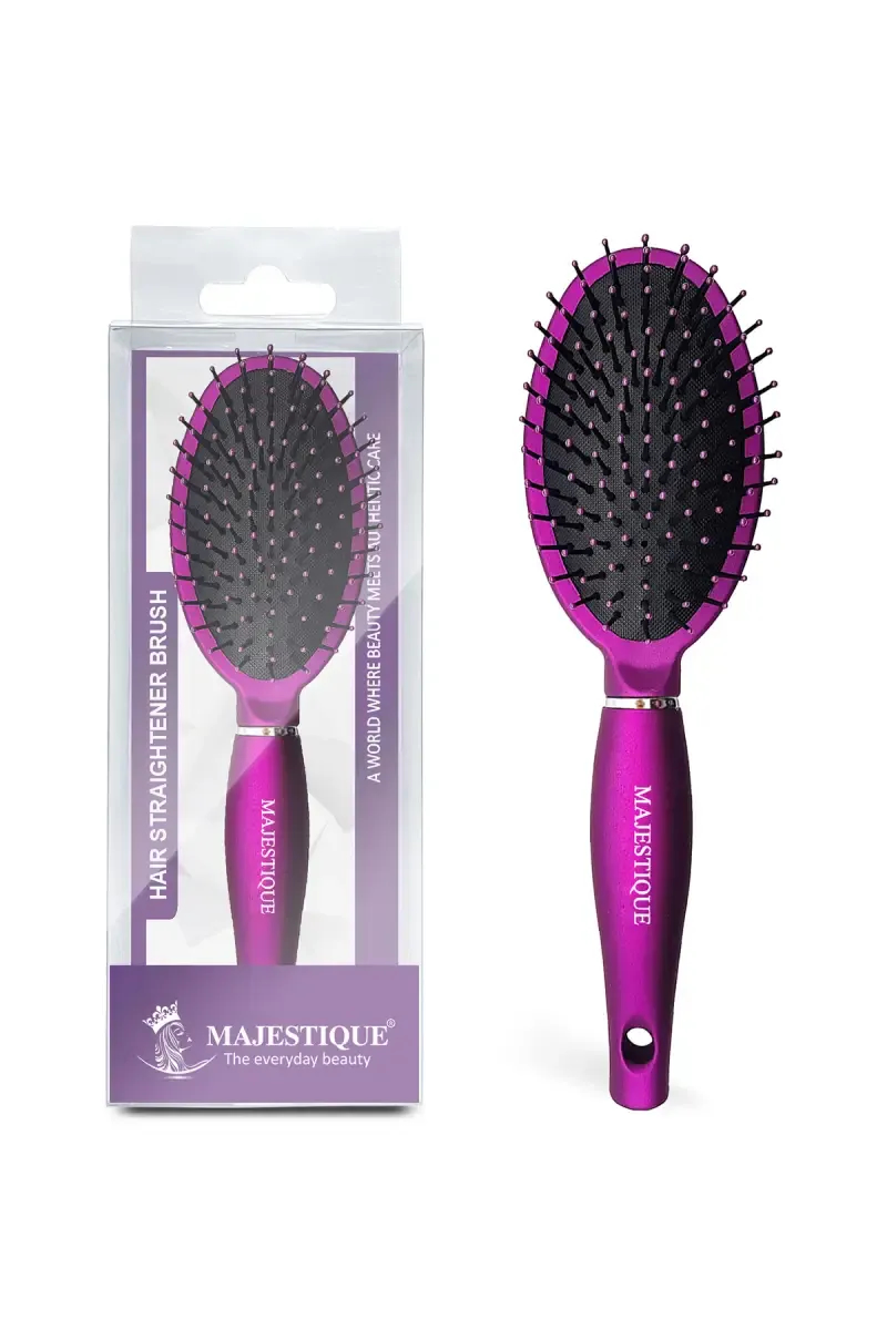 Majestique Hair Straightener Brush (Purple) - Pack of 1