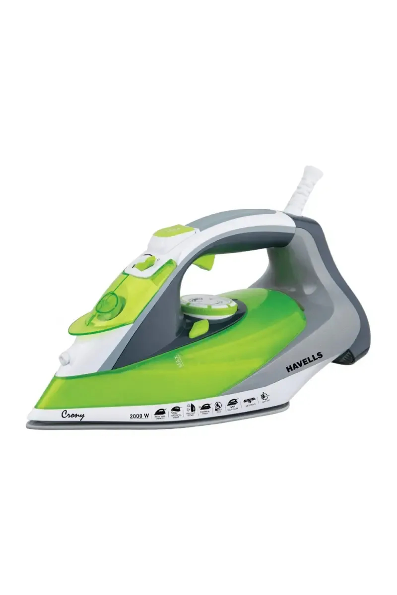 Havells Crony 2000 W Steam Iron Box with Vertical and Horizontal Ironing (Green)