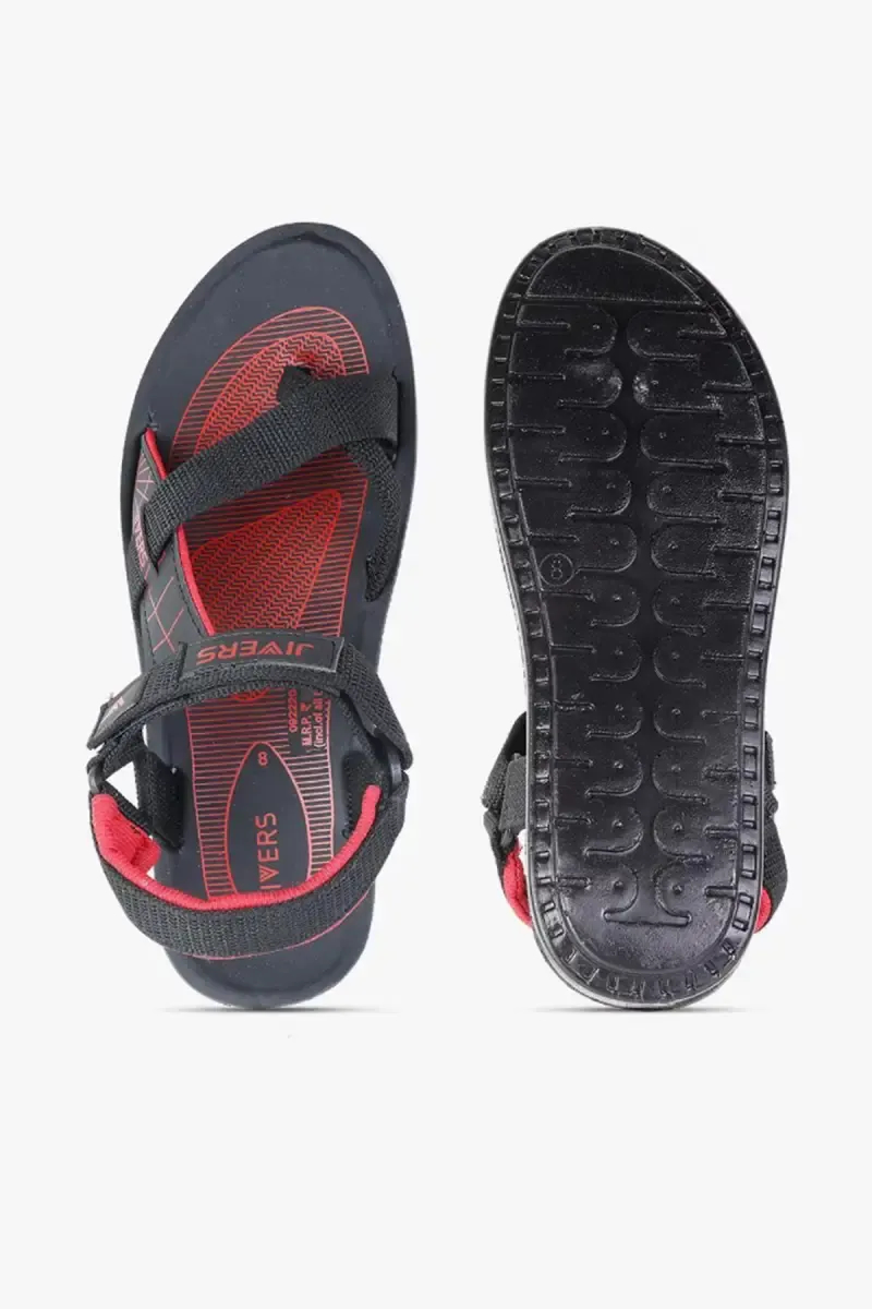 Men's Strappy Sandals with Velcro Fastening