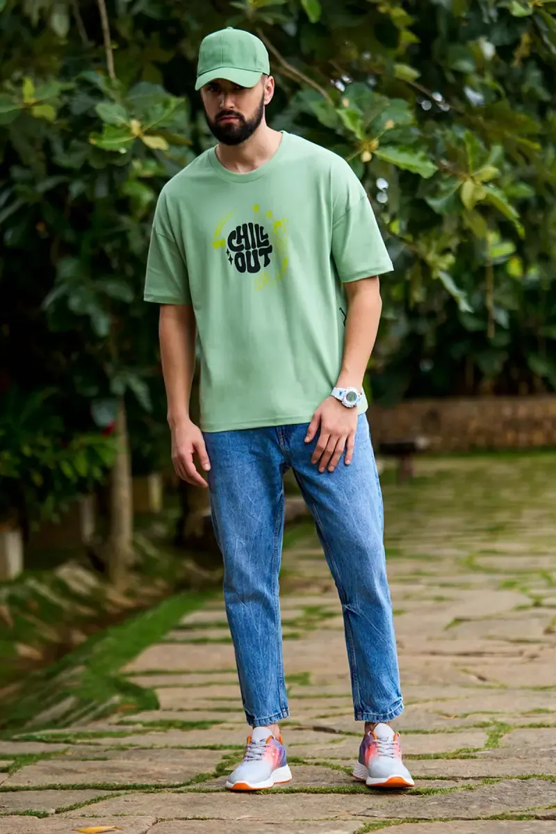 Men's Cotton Printed Oversized T-shirt
