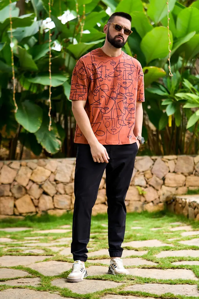 Men's Printed Oversized Casual T-shirt