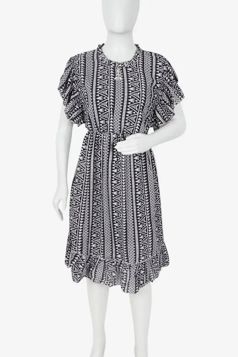 Georgette Geometric Printed Dress for Women