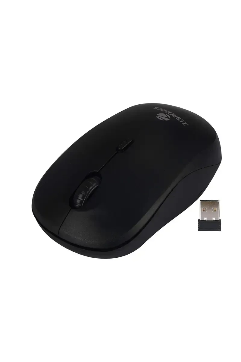 Zebronics Bold Wireless Optical Mouse with 2.4GHz, 1600 DPI, and Nano Receiver (Black)