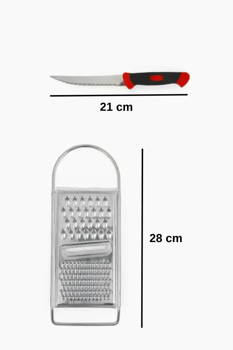 Stainless Steel Grater & Knife - 2 Pcs (Combo Pack)