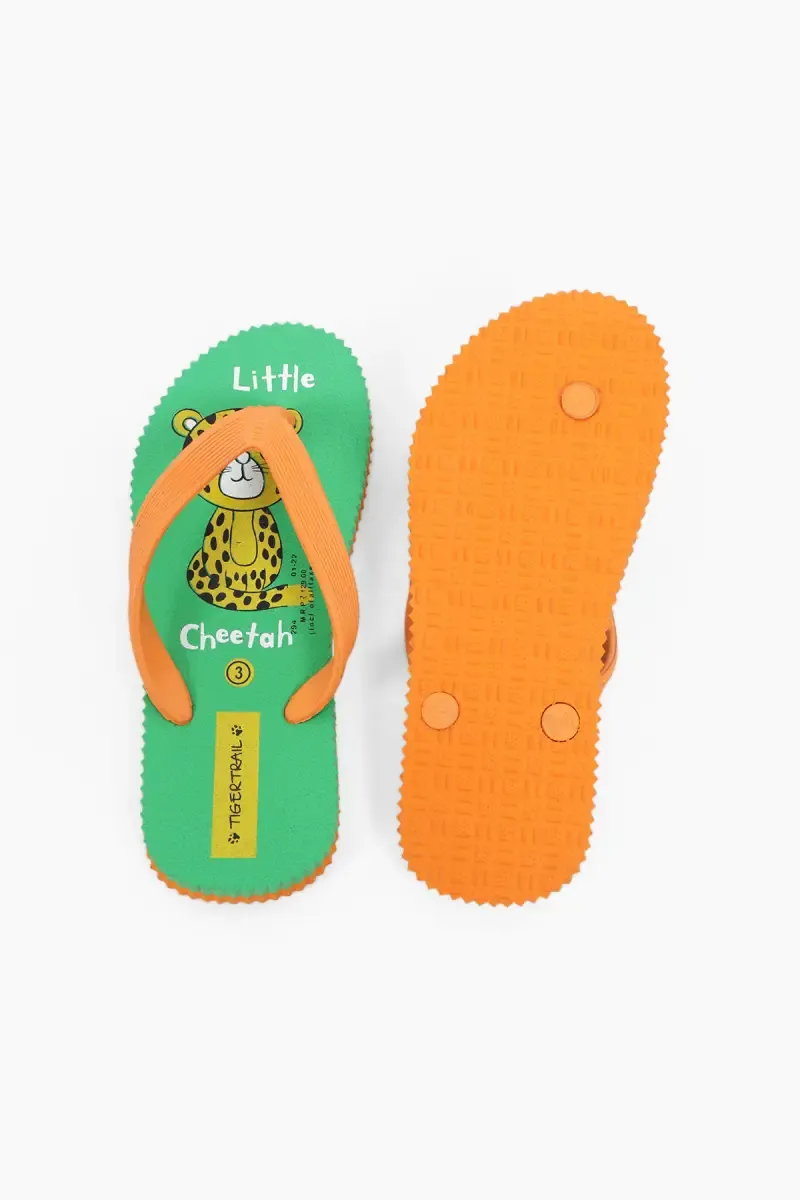 Kid's Cheetah Printed Casual Flip Flops