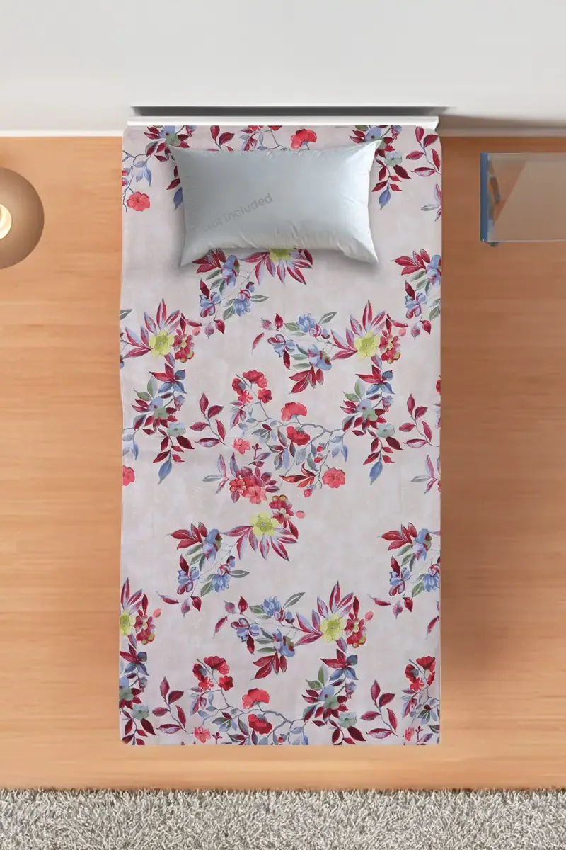 Cotton Blend Printed Single Size Bedsheet - 1 Pc