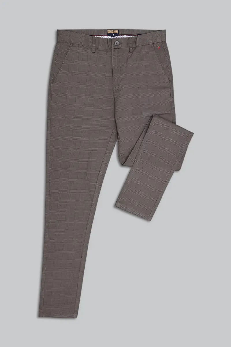 Cotton Checkered Trousers for Men