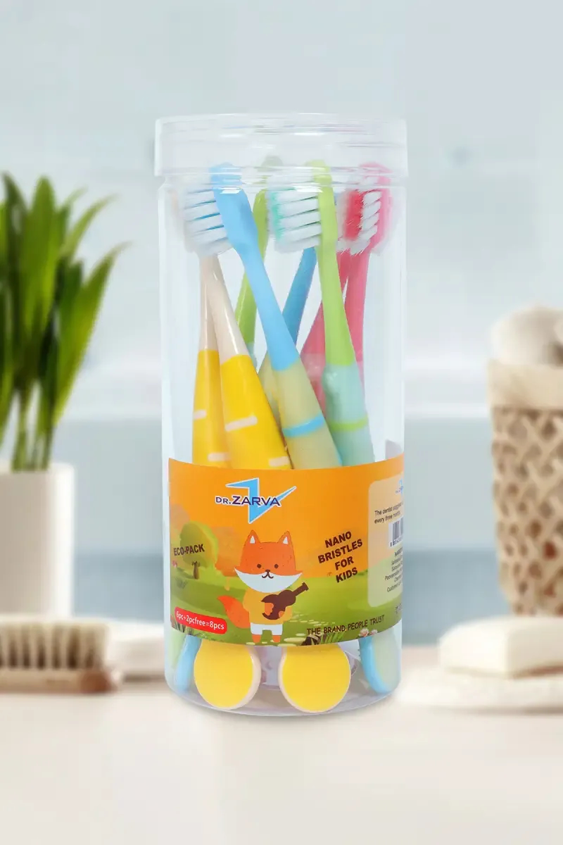 DR.ZARVA Nano Bristle Tooth Brush for Kids - Pack Of 1 (8 Pcs)