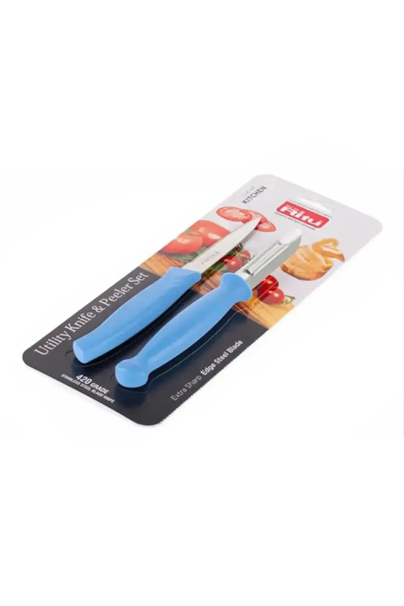 Ritu Plastic & Stainless Steel Utility Knife & Peeler - 17cm