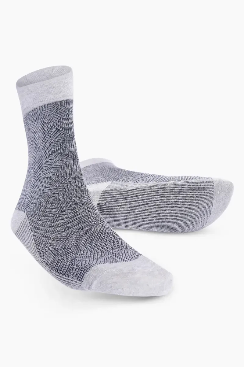 Printed Crew Length Pure Cotton Socks for Men