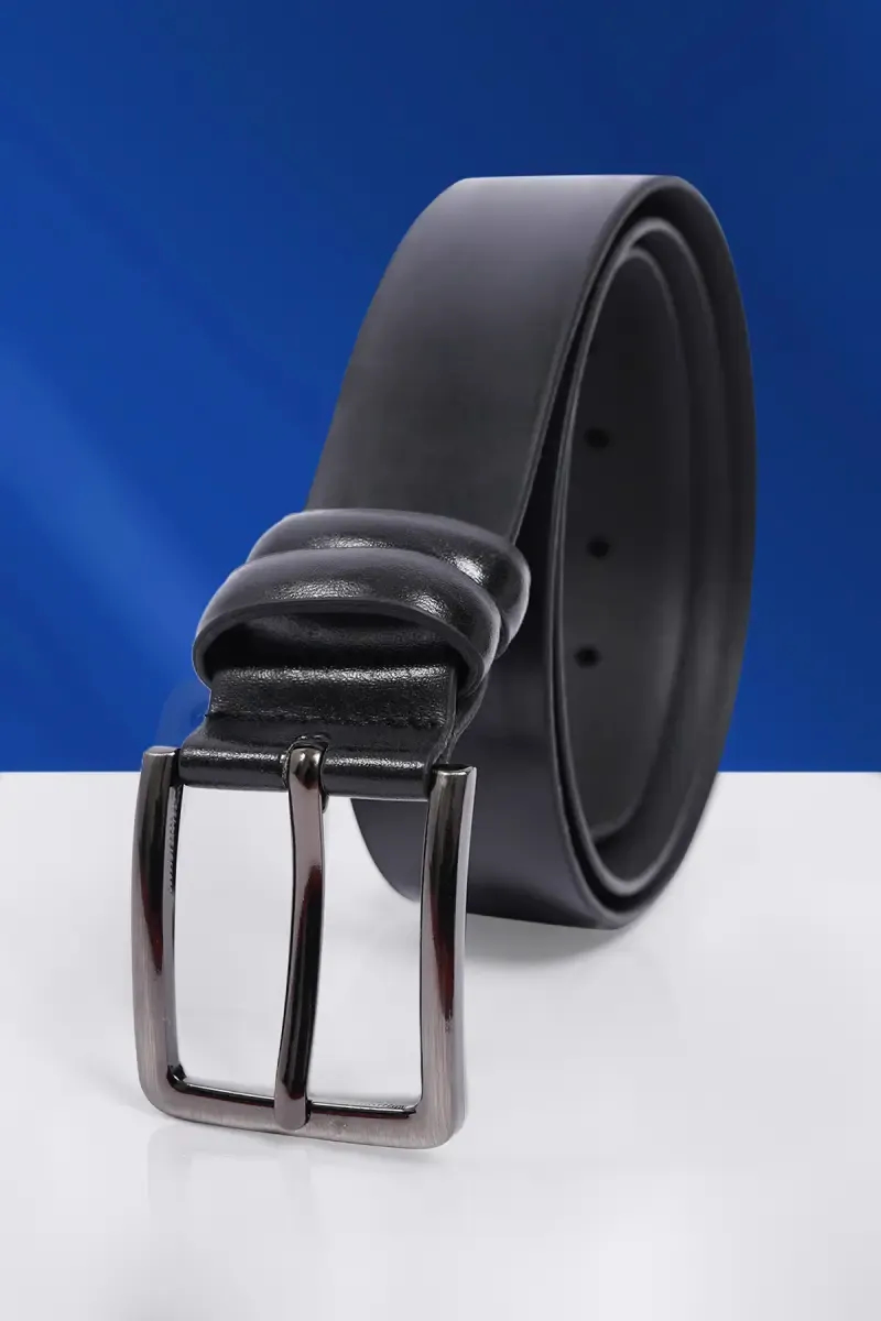 Solid Synthetic Leather Belt for Men