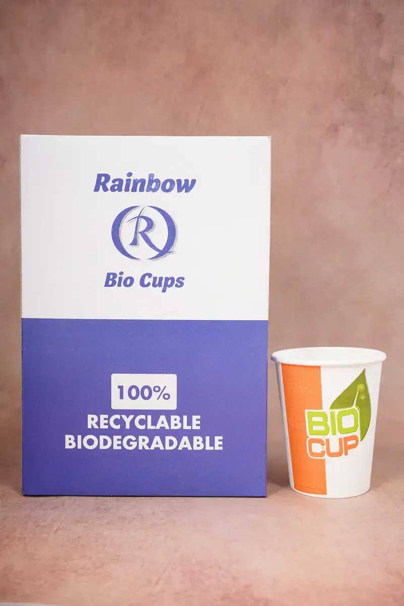 Rainbow Disposable Bio Paper Cup - 100pc / 250ml 