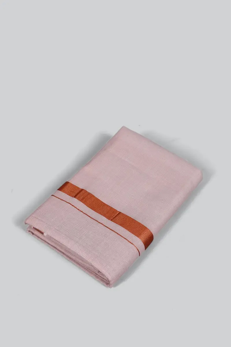 Men's Pure Tissue Dhoti with Zari Border