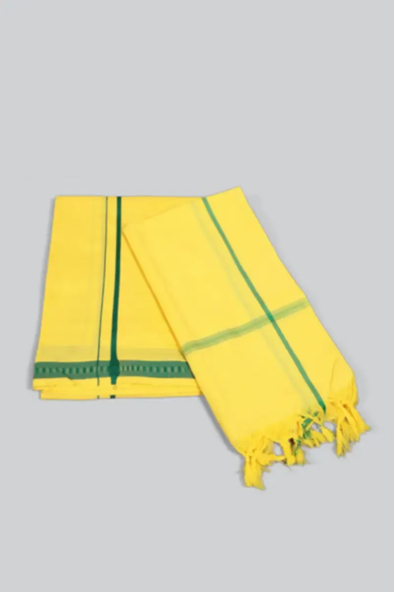 Cotton Dhoti with Towel Set for Men (2-Pcs Set)