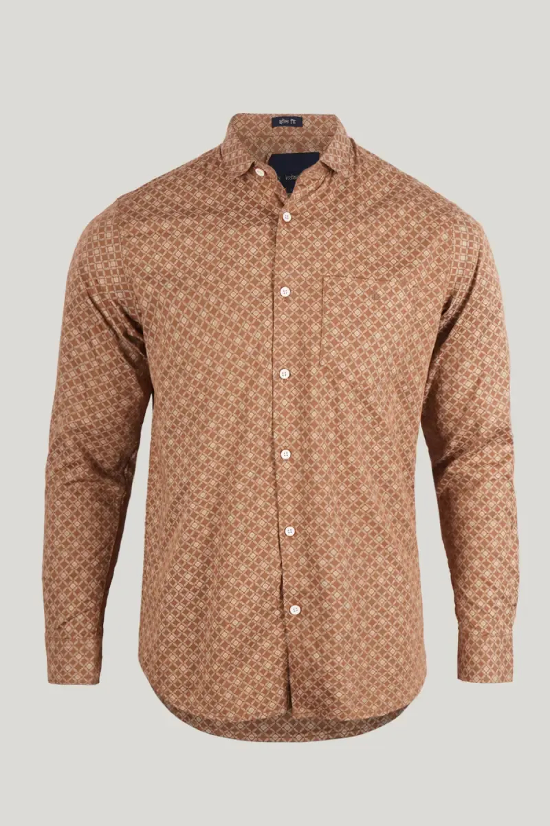 Cotton Geometric Printed Shirt for Men