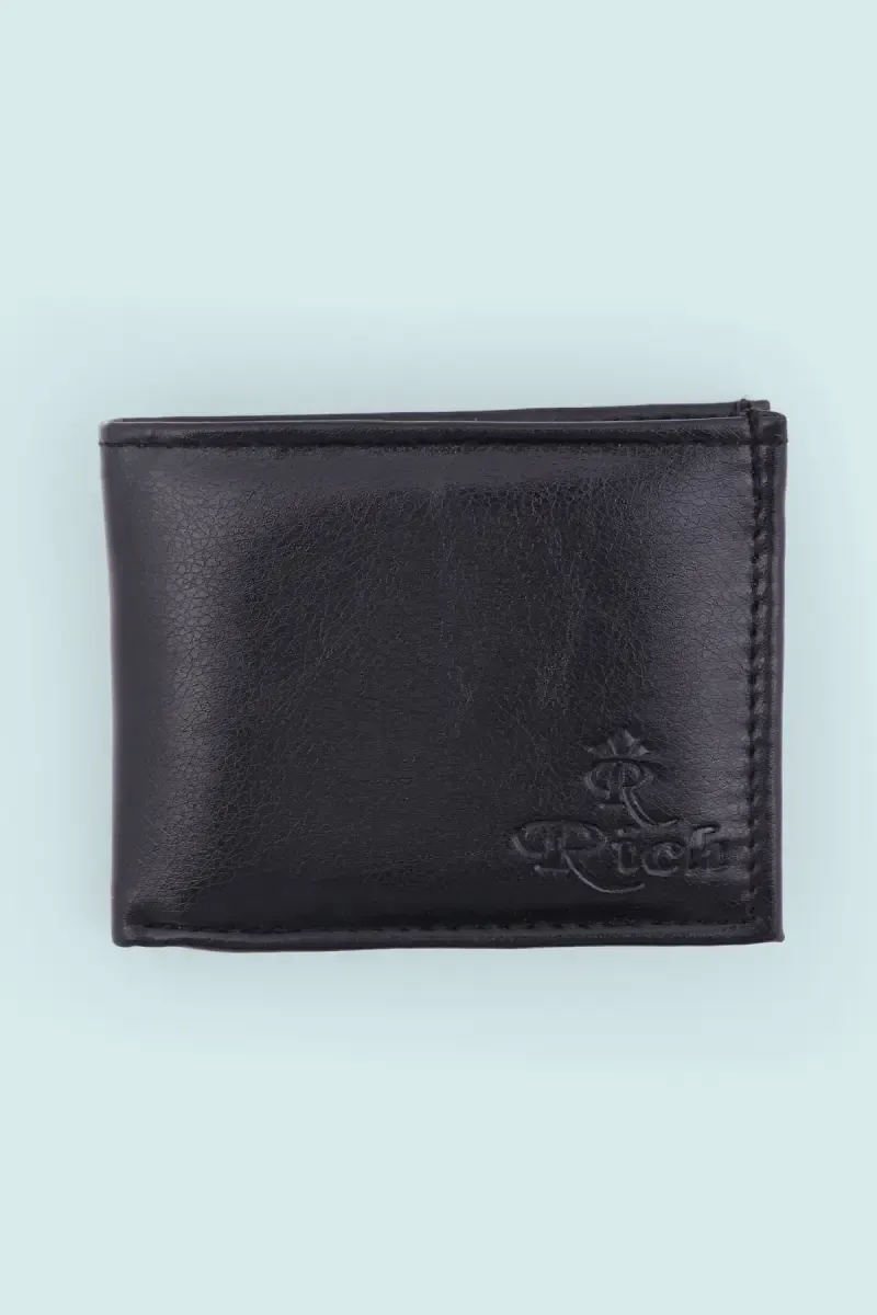 Men's Textured Synthetic Two Fold Wallet