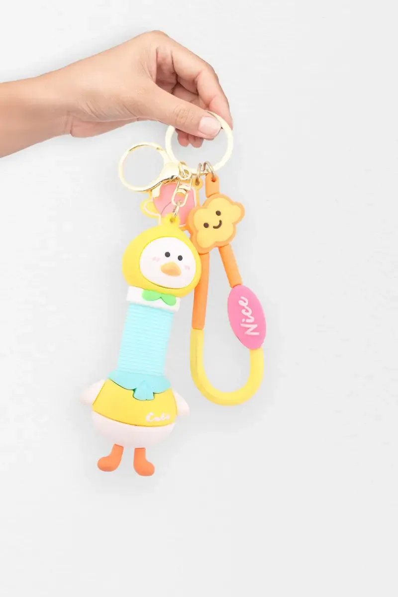 Duck Stretchable Neck Silicone Keychain
