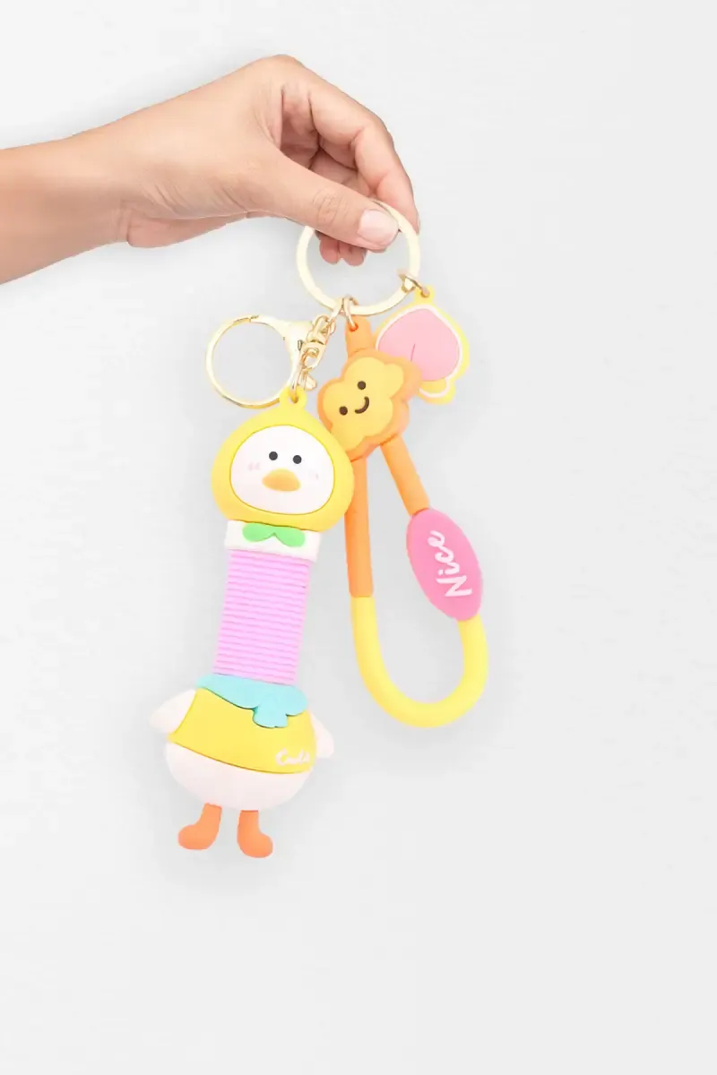 Duck Stretchable Neck Silicone Keychain