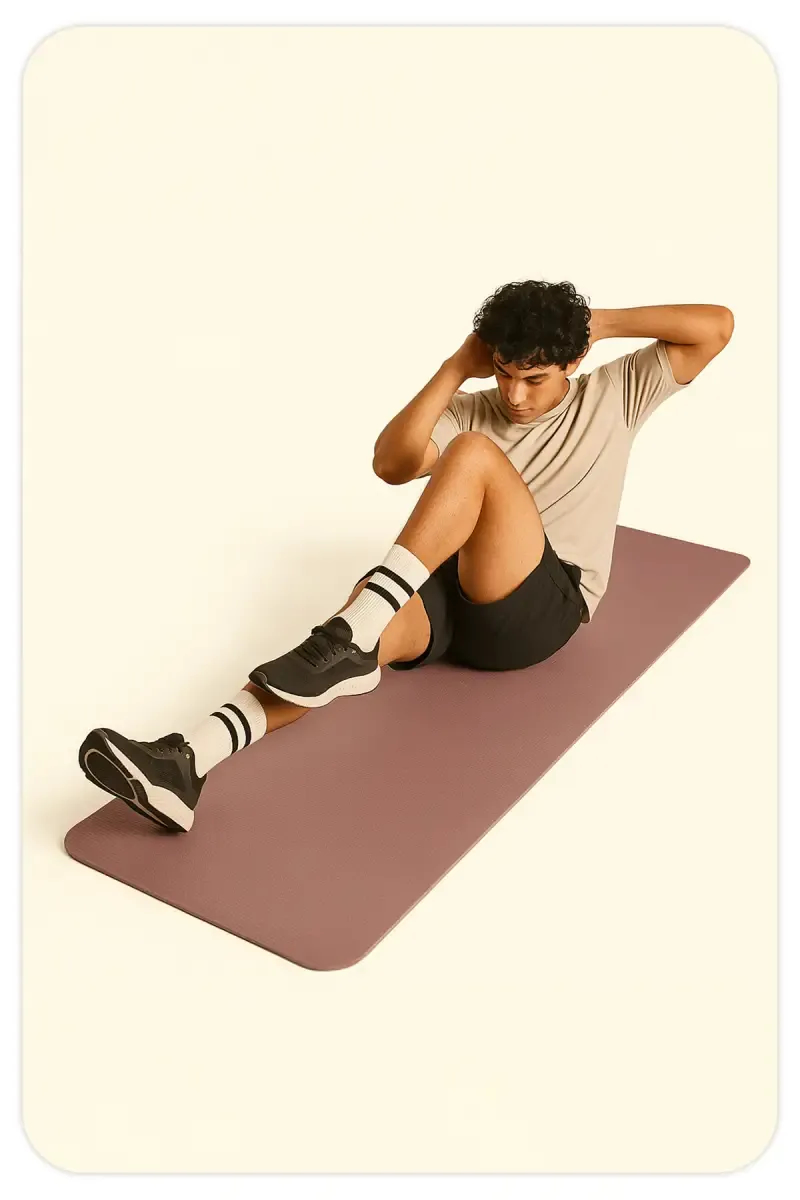 Classic 6mm Yoga Mat, Lightweight, Reversible, Non-Slip Design for Home & Gym  – Brown