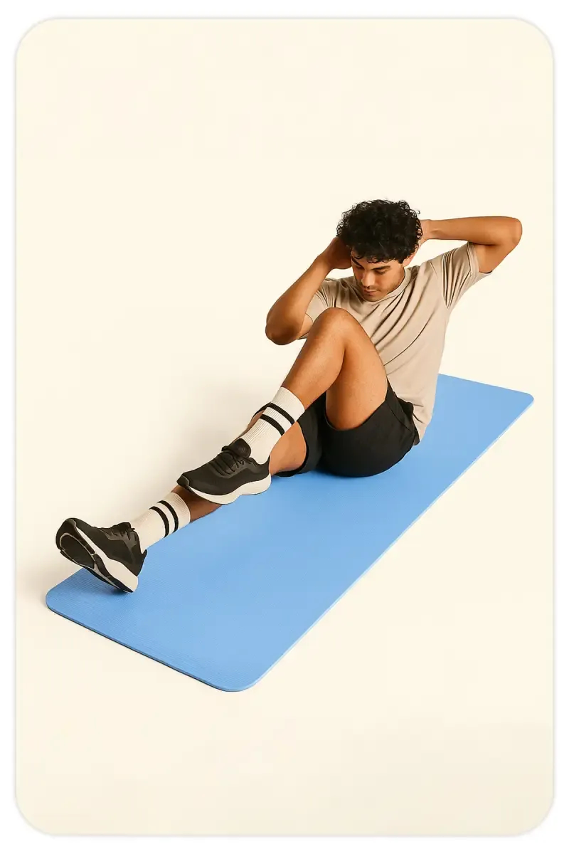 Classic 4mm Yoga Mat, Lightweight, Reversible, Non-Slip Design for Home & Gym – Blue