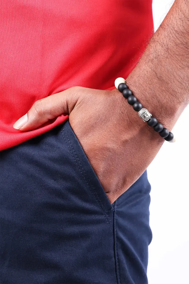 Buddha Charm Beaded Bracelet for Men