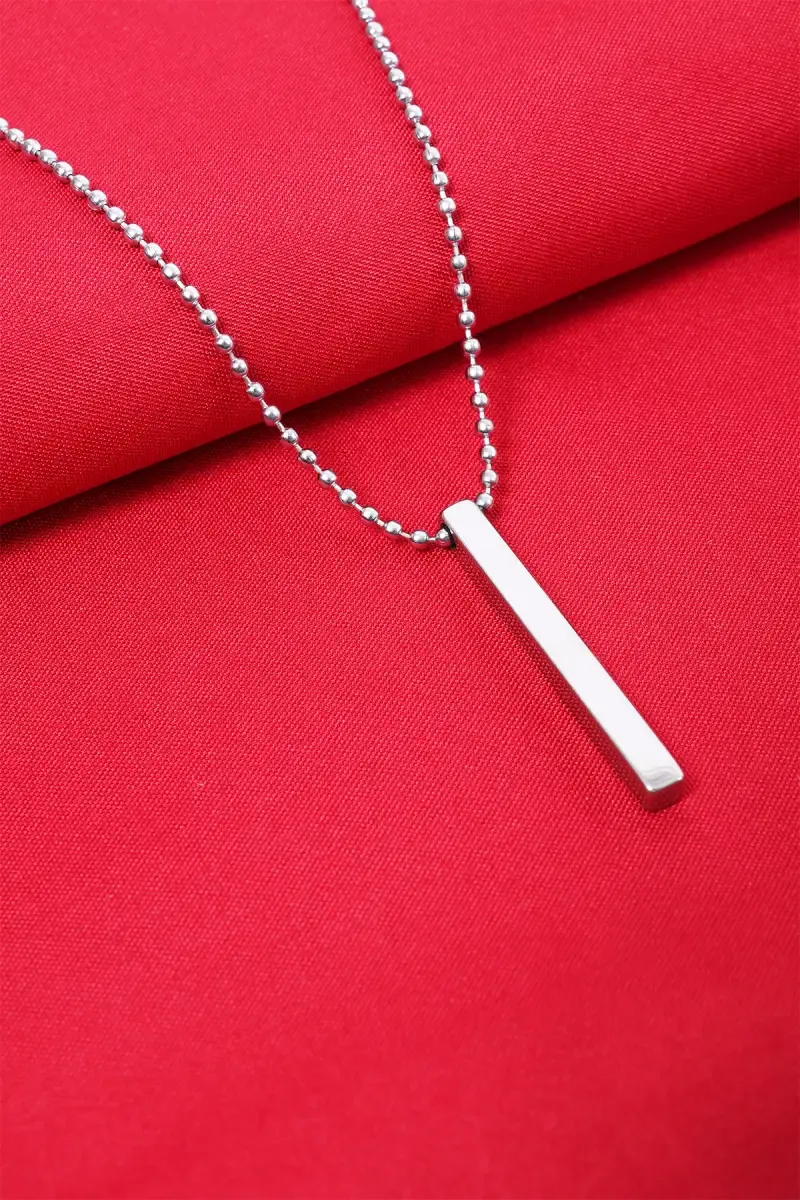 Vertical Bar Pendant Ball Chain for Men