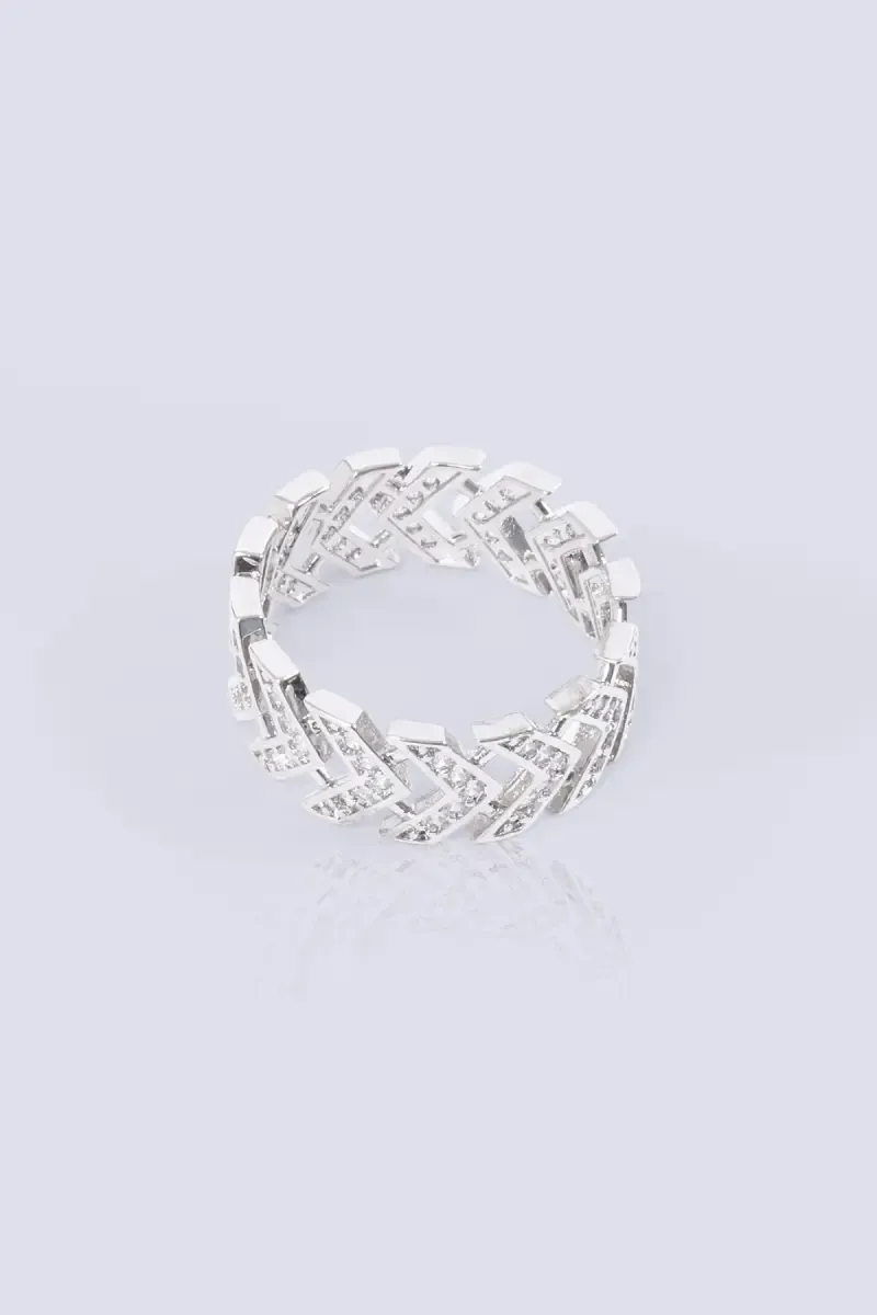 Silver Plating Zigzag Design Ring