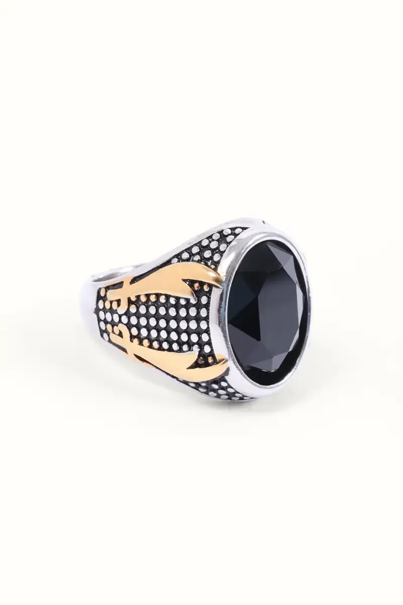 Black Stone Vintage Ring for Men