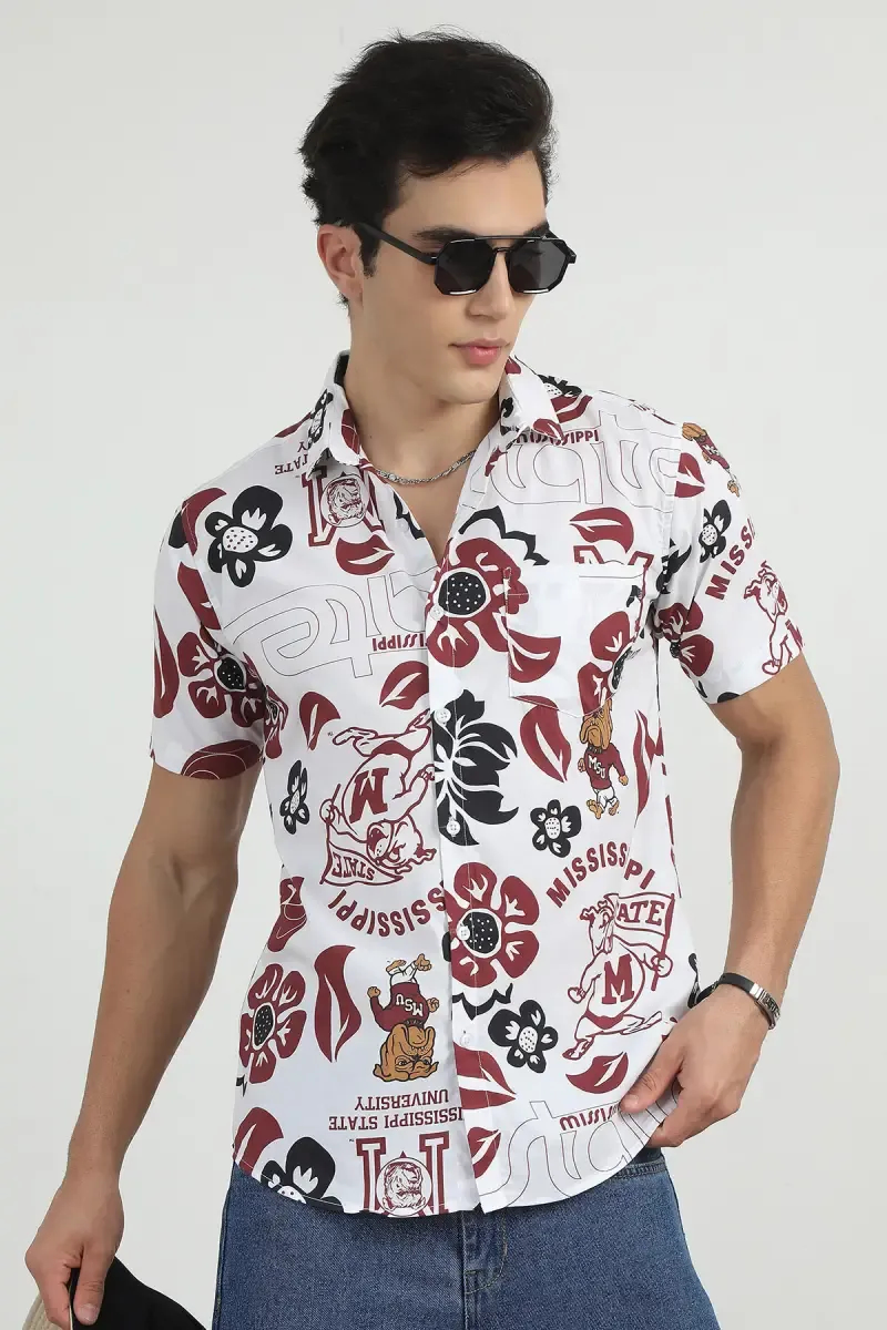 Printed Rayon Slim Fit Shirt for Men