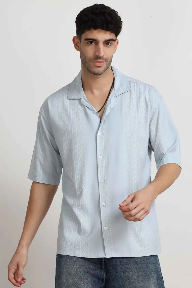 Printed Rayon Oversized Shirt for Men