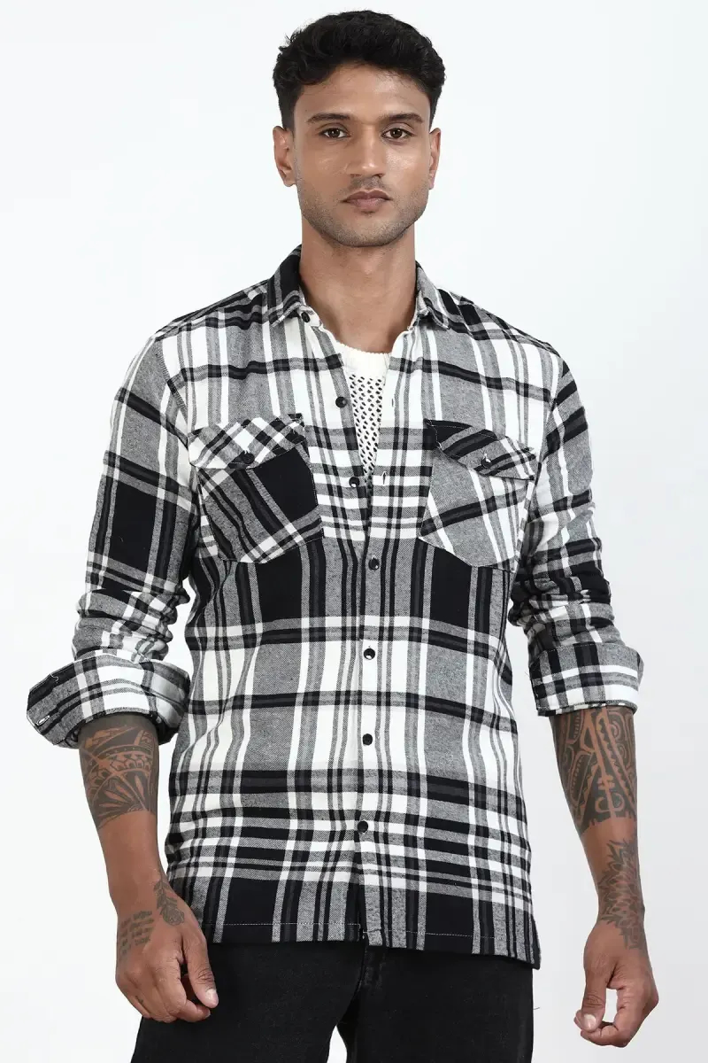 Cotton Checkered Shirt for Men