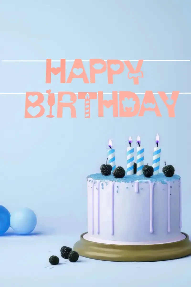 Happy Birthday Alphapet Banner (Rose Gold) 