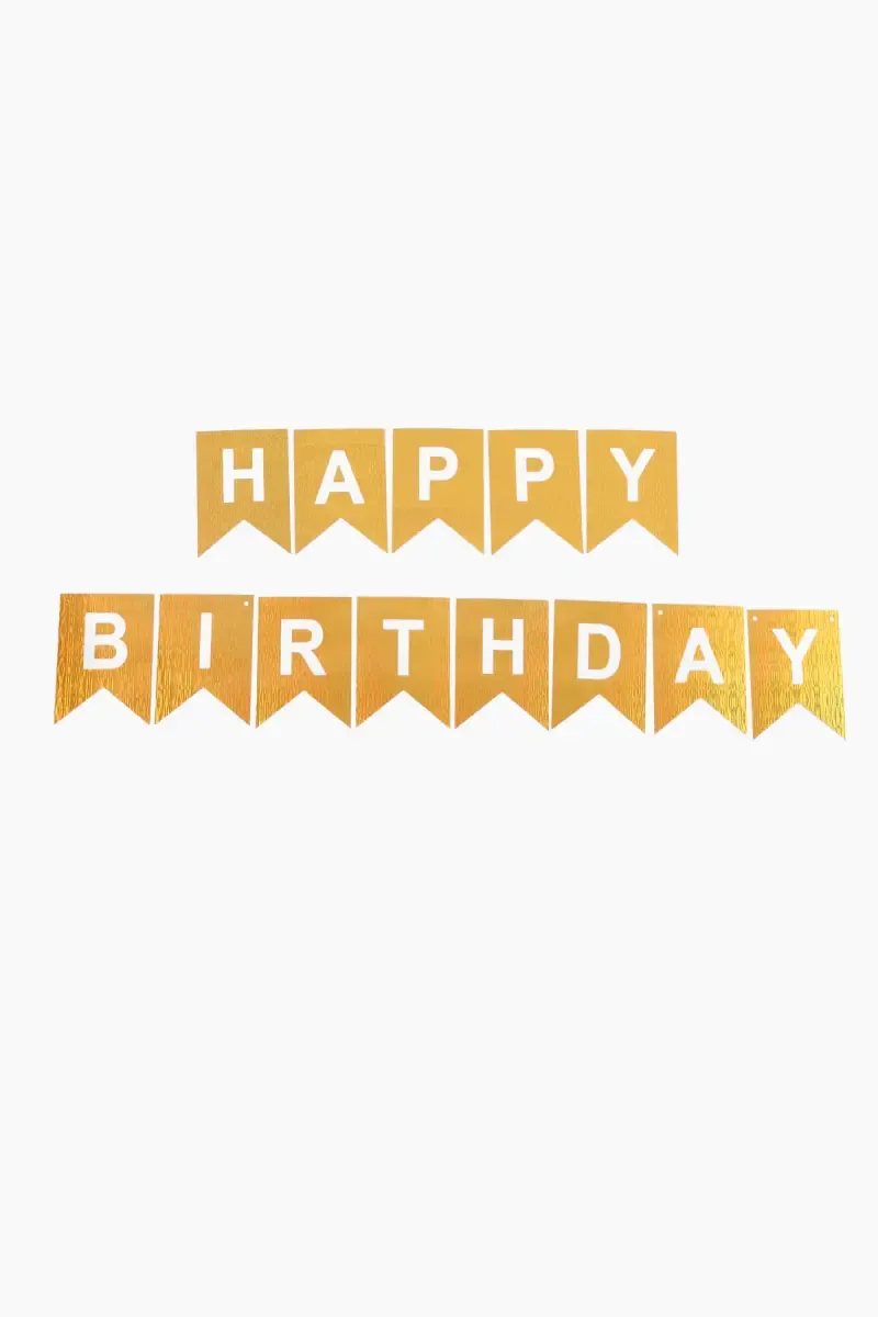 Happy Birthday Banner (Gold)