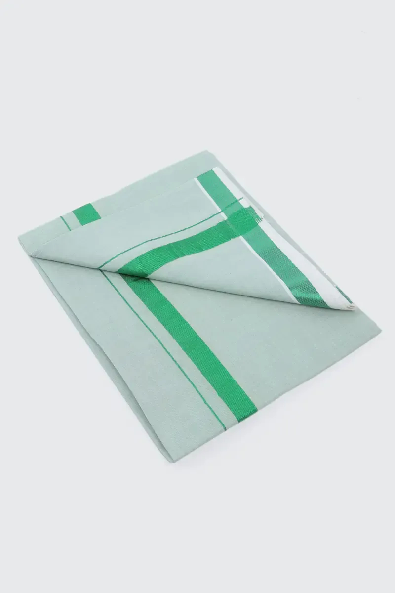 Cotton Solid Dhoti with Matching Border for Men 