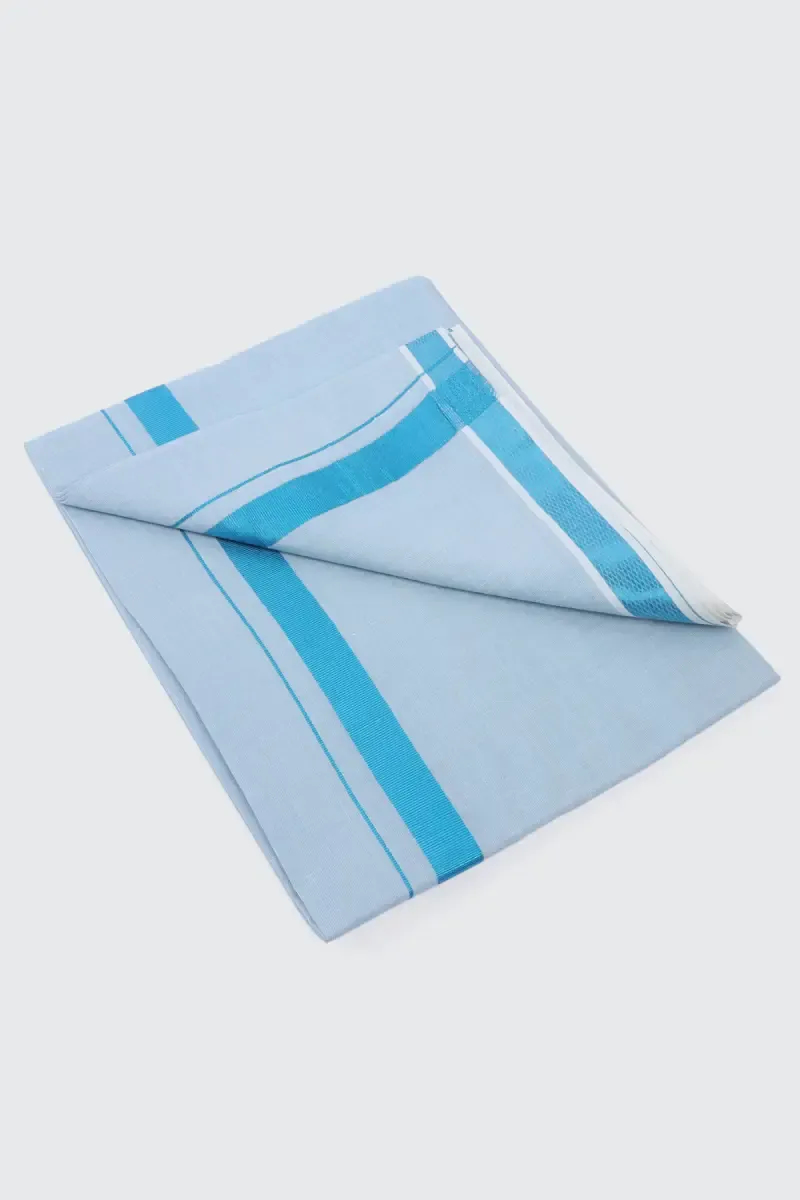 Cotton Solid Dhoti with Matching Border for Men 