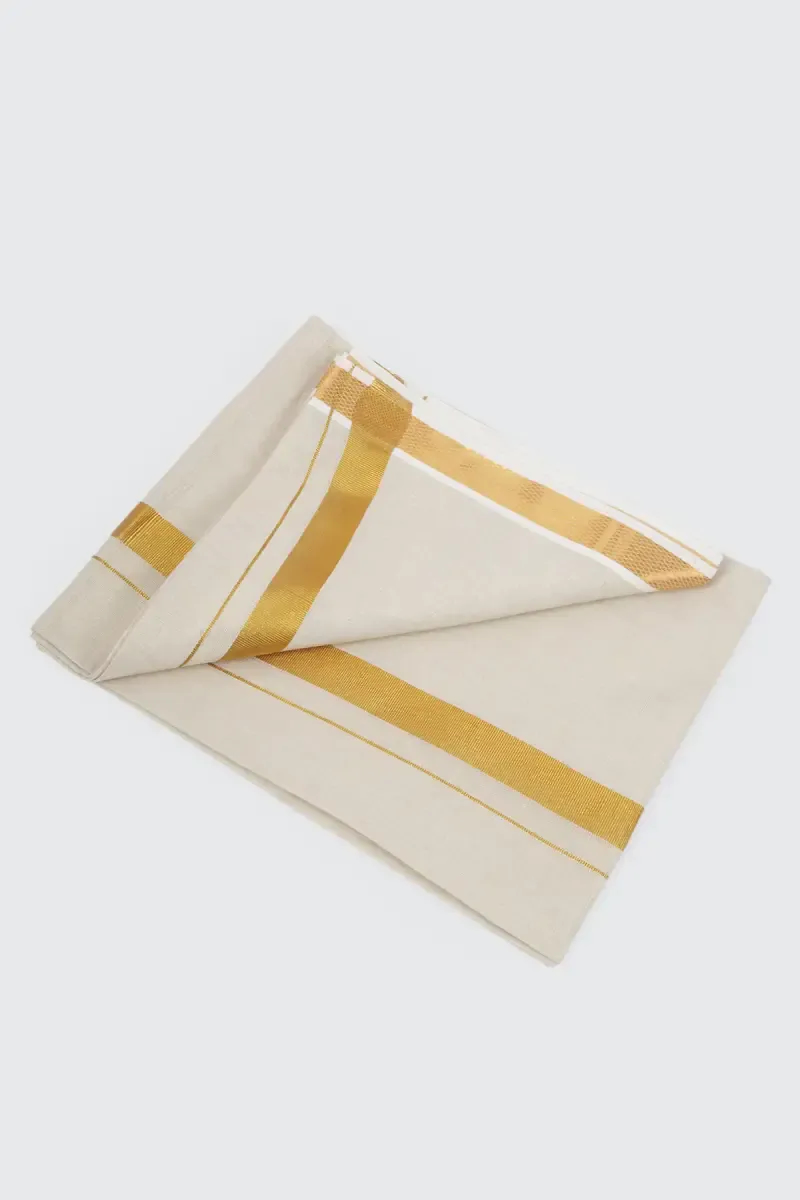 Cotton Dhoti with Matching Border for Men