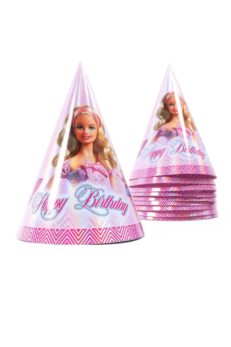 Birthday Cap for Kids - Barbie Printed (Pack of 10)