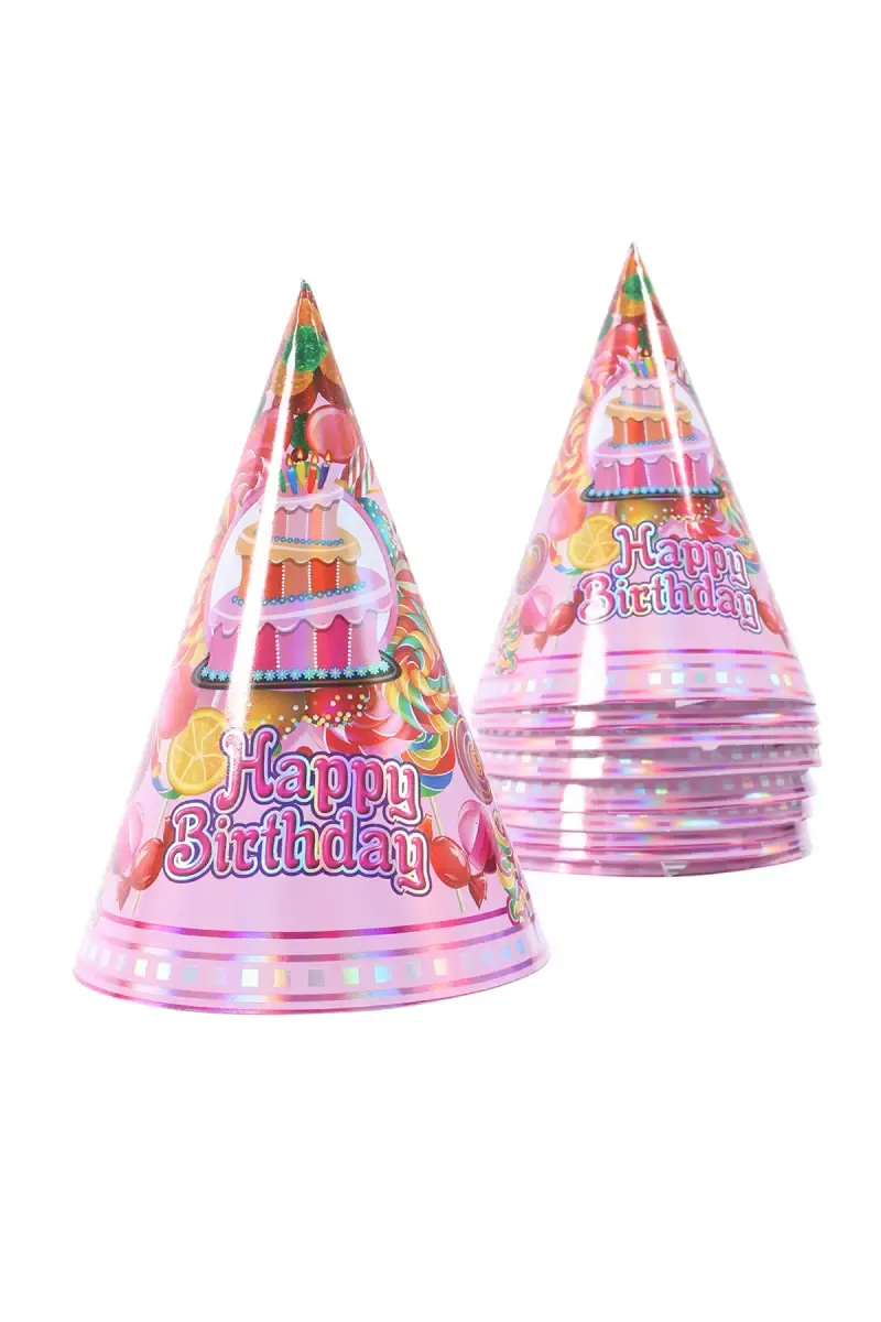 Birthday Cap for Kids - Candy Theme (Pack of 10) 