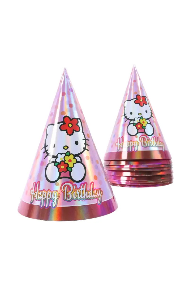 Birthday Cap for Kids - Hello Kitty Theme (Pack of 10) 